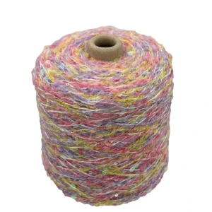 Colorful Terraced Fields Spun Cotton Bead Thread Irregular Segments Space Dyed Eco-Friendly Recycled Oil Painting Fancy Yarn