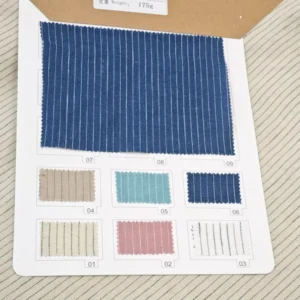 Colorful Vintage Breathable Textile Eco Friendly 100 Hemp Stripe Fabrics for Summer Shirts