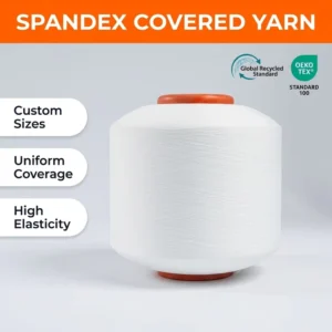 Core Spun Anti-Pilling Spandex Covered Twisted Polyester Dyed Yarn OE Technics for Knitting Crochet Knitted Ribbed