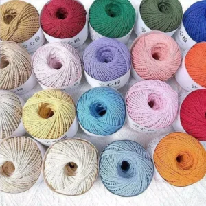 Cotton 2mm 30colorsSoft Skin friendly Decorated Hollow Cotton Yarn for Knitting 150g Ball