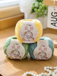 Cotton Blended Fancy Yarn Anti Static & Anti Bacteria Strong Hand Knitting Crochet Dyed Yarn