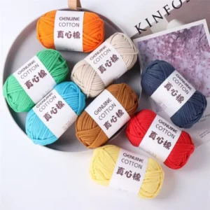 Cotton Yarn 68% Cotton 32% Nylon Fancy Hand Knitting DIY Fabric Thread Thick Yarn for Crochet