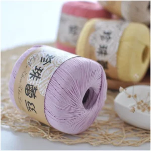 Crisp Breathable 100% Cotton Yarn Size 5 Pearl Lace Crochet Yarn Hand Knitting Weaving Dyed Fancy Yarn Anti Pilling Recyclable
