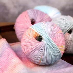 Crisp Breathable Blended Yarn Handmade Super Soft Eco Friendly High Quality Knitting Wool Dyed Spray Gel Cotton Sewing Weaving