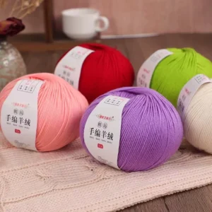 Crochet Hand Knitting 70% Wool 30% Acrylic Spun Blended Yarn 4PLY Dyed Pattern High Temperature Resistant 100g