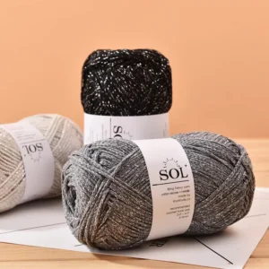 Crocheting 1.5mm Silver Silk Hollow Cotton Rope 100g DIY Hand Woven Cotton Yarn