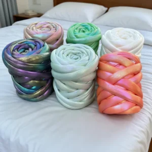 Cross border Bestseller China made Fission style Faux leather Core Yarn 3cm thick Microfiber ClothDIY Weaving Yarn Pillows