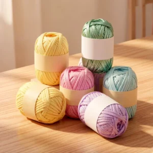 Cross border Supply Colorful Ice silk Fabric Strips Soft Breathable Acrylic Blended Yarn Model Long Scroll Colorful Illusion for