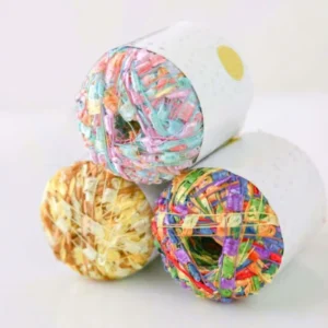 Custom Color Dyed Fancy Ladder Yarn Factory Direct Supply Ribbon Yarn for Knitting & Embroidery