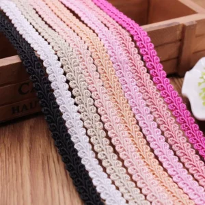 Custom Color Soft Knitted Polyester Nylon Braided Sequins Trimming Tape for Fashion Dress Skirt Hemming Stitching Project