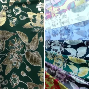 Custom Designed 168gsm Brocade Jacquard Fabric for Wedding Dresses Garments Color Knitting Woven Dress Fabrics