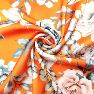 Custom Digital Printing Fabrics Women Silk Satin 100% Polyester Fabric Satin Floral Fabric for Clothes Dress