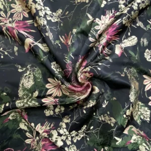 Custom Flower Style Brocade Yarn Dyed Floral Jacquard Fabric 100% Polyester Garment Fabric for Clothing