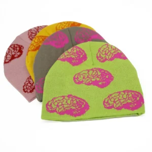 Custom Logo Camo Beanie Thin Brain Pattern Short Knitted Skull Cap Jacquard Pattern Acrylic Hats for Women Anime Gorras Casual