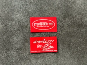 Custom Logo Garment Hem Damask Fabric Center Fold Woven Label for Clothing Labels