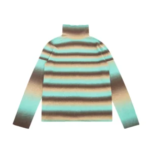 Custom OEM ODM Winter Sports 100% Cotton Turn down Collar Flared Sleeve Thick Jacquard Embroidered Leopard Men’s Knit Sweater