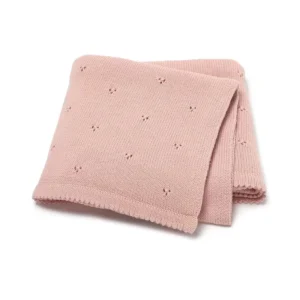 Custom Organic Cotton Baby Security Swaddle Receiving Blankets Crochet Knitted Blanket for Newborns Super Soft