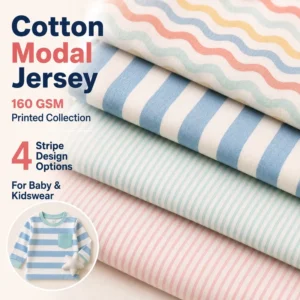 Custom Printed Cotton Modal Jersey Fabric for Kids Pajama Soft Cotton Blend Fabric by Roll