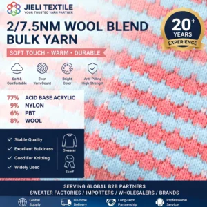 Custom Spun Fancy Yarn NM 7.5 Wool Acrylic Dyed Bulk Yarn for Sweater Scarf Knitwear