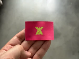 Custom Woven Label for Clothing and Bags Sustainable Woven Neck Tag with Logo Center Fold