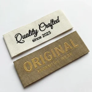 Custom Woven Labels for Clothing Garment Neck Tags Wash Care Label Cotton Size Label