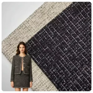 Customizable 100% Polyester Lurex Tweed Fabric with Glitter Metallic Yarn for Coat Hat Glove Apparel