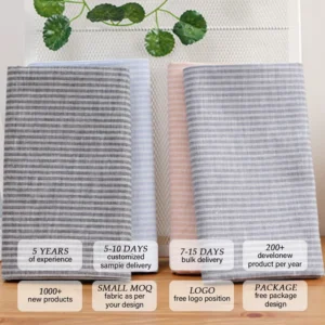 Customizable 55% Linen 45% Cotton Blended Woven Fabric Japanese Style Striped Linen Cotton for Casual Shirts