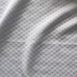 Customizable Jacquard Knitted Breathable Mattress Fabric White Designer Pattern Organic Memory High Density