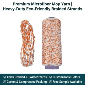 Customizable Microfiber Mop Yarn Braided Tape Knitted Ribbon Blended Weaving Yarn Material for Clean Mop Making