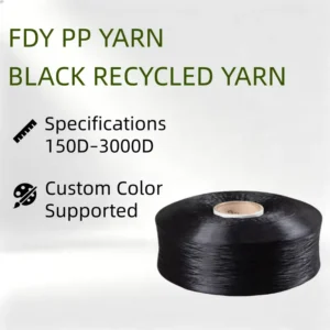 Customizable PP FDY Yarn 900D Black Recycled Yarn for Hand Knitting Wrist Strap Hiking Cane PP FDY Yarn