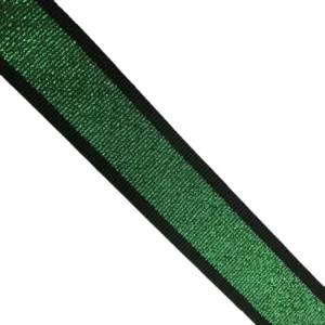 Customizable Polyester Mixed Color Gold Lurex Flash Webbing Stripe Color