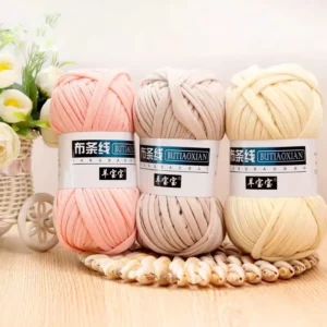 Customize Label T Shirt Yarn 100g Fancy Tape Dyed Eco Friendly Anti Uv Spaghetti Handbag Crochet Hand Knitting Chunky Yarn Bag