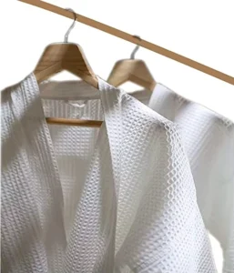 Customized 100% Organic Cotton Terry Bathrobe High Quality Waffle Kimono Bathrobe for Unisex Sleepwear