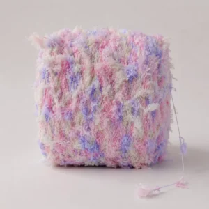 Customized Colored 100% Polyester Hand Knitted Space Dyed Fishtail Yarn Fancy Crochet Yarn 350 Twist 2.2 Yarn Count