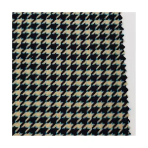 Customized Design Woven Polyester Rayon Spandex Yarn Dyed Houndstooth Tweed Stretch Fabric for Boys & Girls Suits & Pants