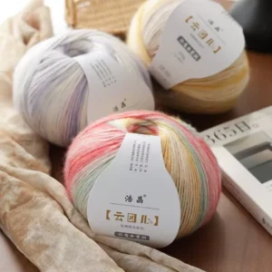Customized Hand Knitting Cashmere Silk Yarn OE Technics 12s Yarn Count Strong Dyed Pattern Recyclable Anti Pilling Brand