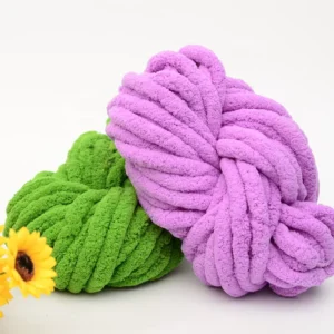 Customized Hand Knitting Weaving Super Thick Big Roll 100% Polyester Chunky Chenille Yarn for Blanket