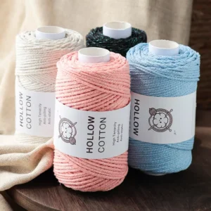 DIY Woven Bag and Summer Straw Hat Materials 100% Cotton Fancy Yarn Hand Knitting with Dyed Patterns and Straw Thread
