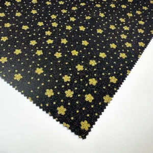 Daisy Floral Glitter on Knitted Single Jersey Metallic Lurex Jacquard Fabric for Party