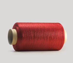 Dark Red 100% Polyester 150D/300D DTY Eco Friendly Core Spun Dyed Yarn Breathablele
