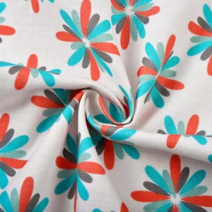 Digital Print Moisture Wicking High Strength Printed Fabric 85% Cotton 15% Linen 135gsm for Shirt & Skirt NO MOQ