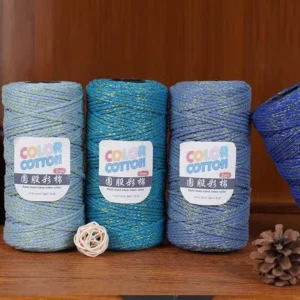 Dimuni 2.0mm Hollow Cotton Rope 150g 150m Metallic Yarn for Handmade Bag Fancy Yarn Product