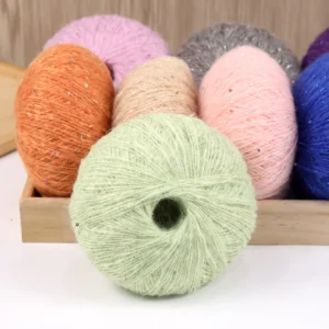 Dimuni 25g 37colors 100% Blend Wool Silk Mohair Anti-Bacteria Ring Spun Strong Yarn