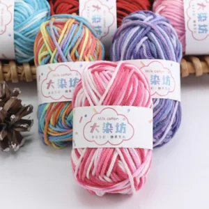 Dimuni 5ply 25g Acrylic Hand Knitting Yarn Multi Color Mixed Crochet Milk Cotton Recycled Blended Sewing Knitting 100% Acrylic
