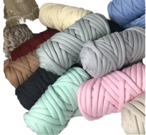 Dimuni Super Soft Velvet Cotton Acrylic Raw Melange Chunky Giant Tube Yarn for Knitting Sewing