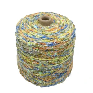 Direct Factory Handmade Ring Spun Cotton Eco-Friendly Recycled High Tenacity Space Dyed Sequin Yarn 3MM+6MM Fancy