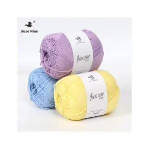 Direct Sale 100% Cotton Yarn Soft and Comfortable for Hand Knitting Embroidery and Weaving Dyed Pattern Carded Yarn