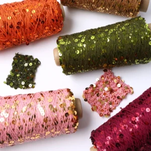 Direct Sequin Manufacturer Custom Metallic Sequin Thread for Knitting Embroidery Fashion Accessories Sequin Yarn