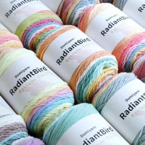 Domi Factory Price Rainbow Dyeing 100G 2Mm Blended for Dolls Pillow Blanket Milk Cotton Yarn