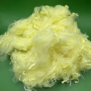 Dope Dyed Yellow 1.4D 38mm PSF Virgin Polyester Staple Fiber Flame Retardant Upholstery Fabric Outdoor Textile Tent Concrete